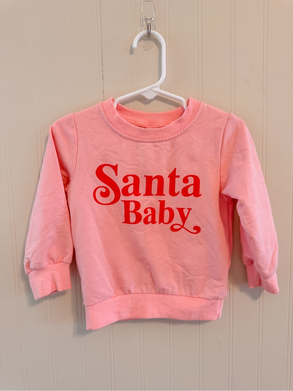 Santa Baby Pink Kids Sweatshirt